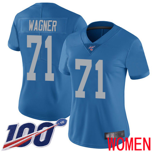 Detroit Lions Limited Blue Women Ricky Wagner Alternate Jersey NFL Football #71 100th Season Vapor Untouchable